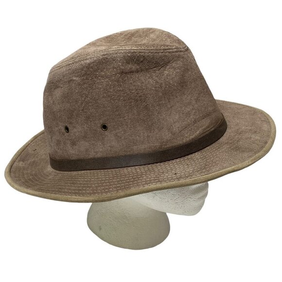 HENSCHEL Mens Outback Hat Size Large Brown Faux Suede Aussie Cowboy - Picture 9 of 13